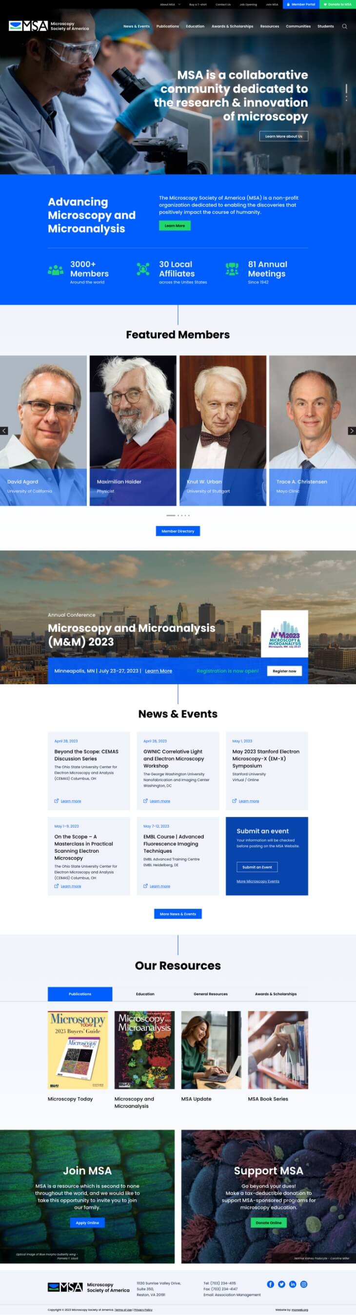 A screenshot of website hompepage