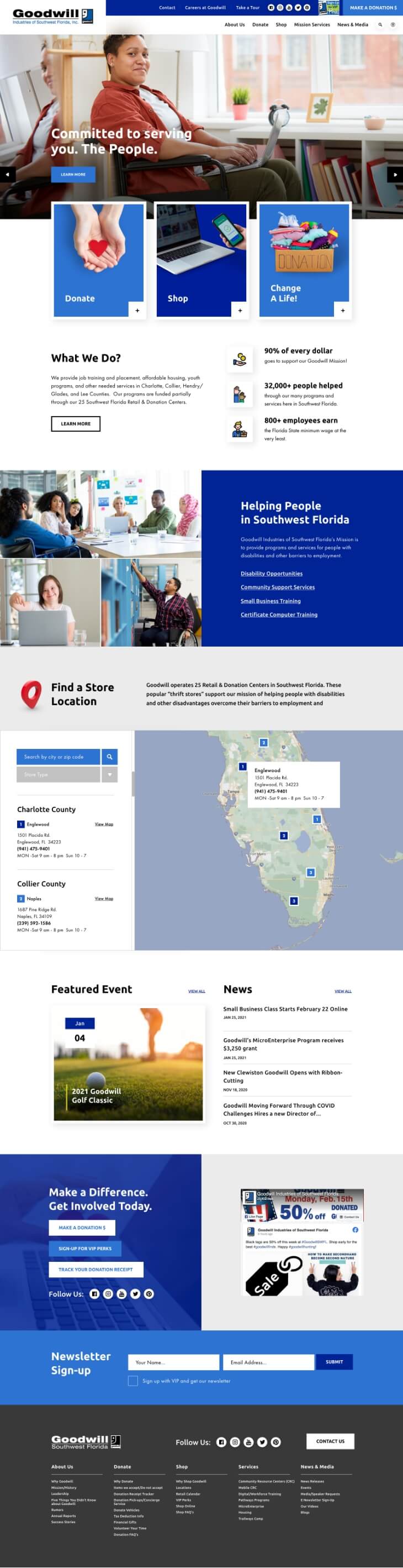 A screenshot of website hompepage