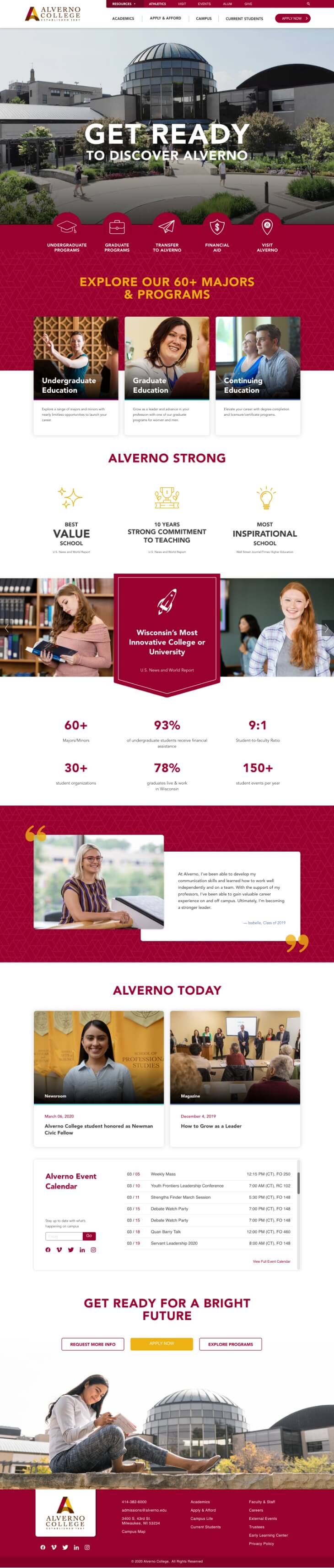 A screenshot of website hompepage