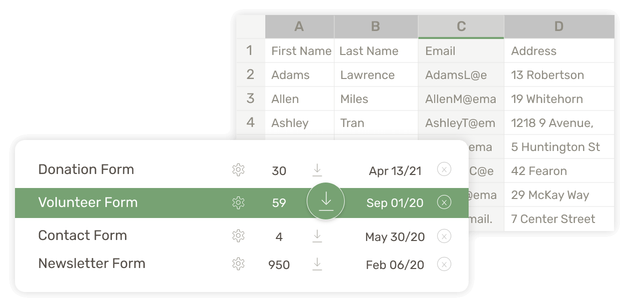 Export from submissions