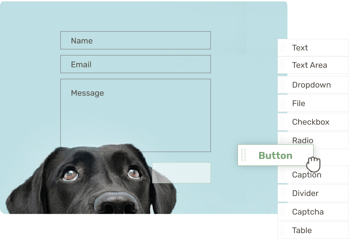 Over 10 form field types at your finger tips