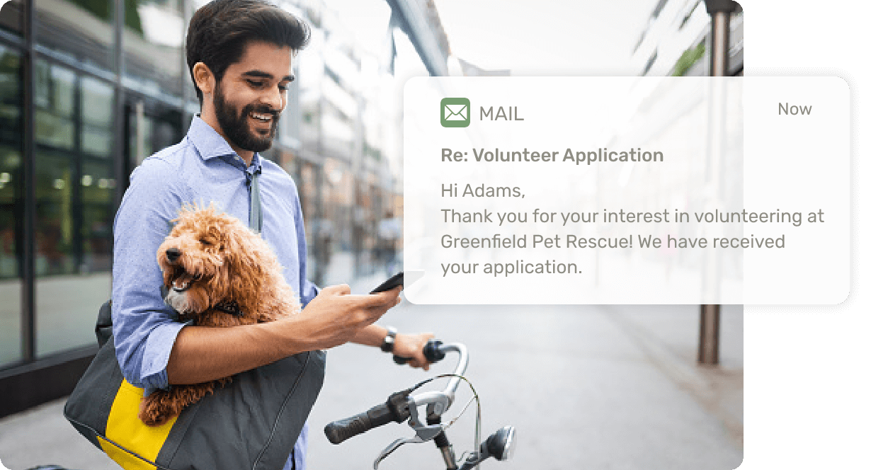 Email confirmation or thank you message