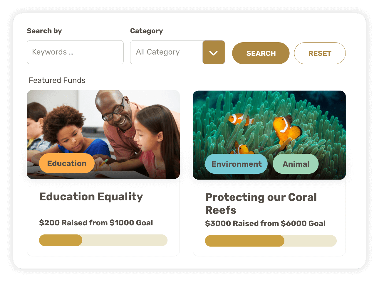 Create, copy and edit unlimited donation pages