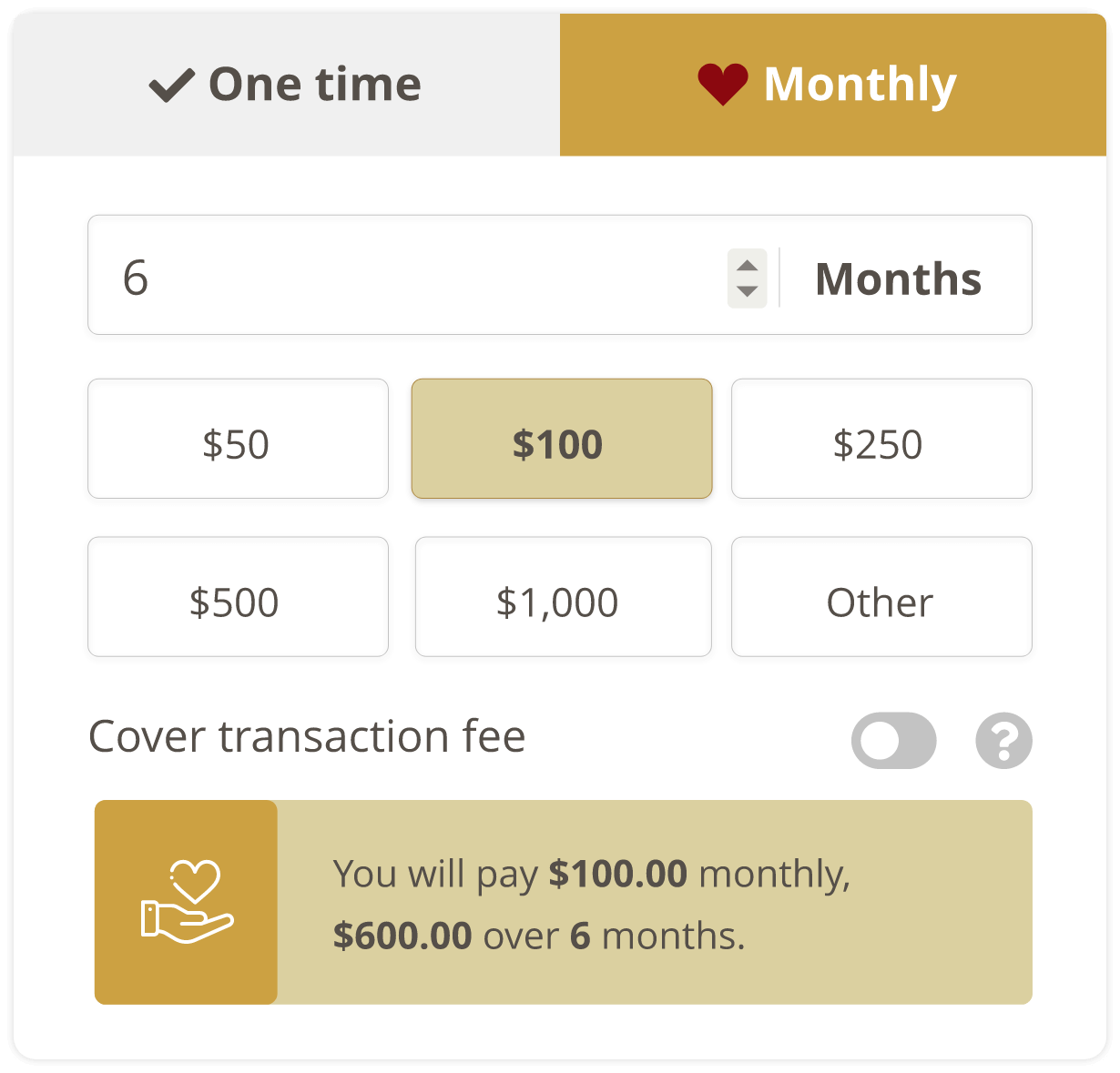 Flexible recurring payments durations