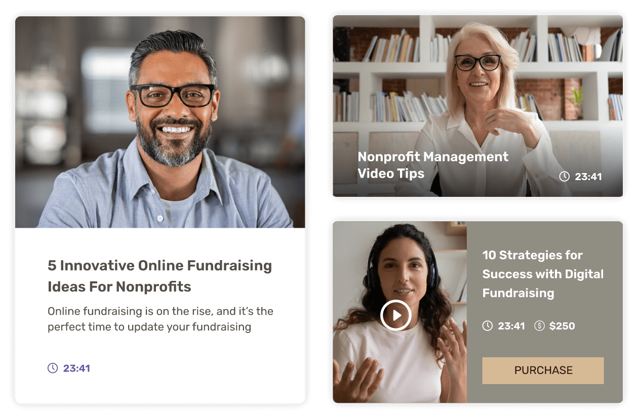 Custom video course page templates